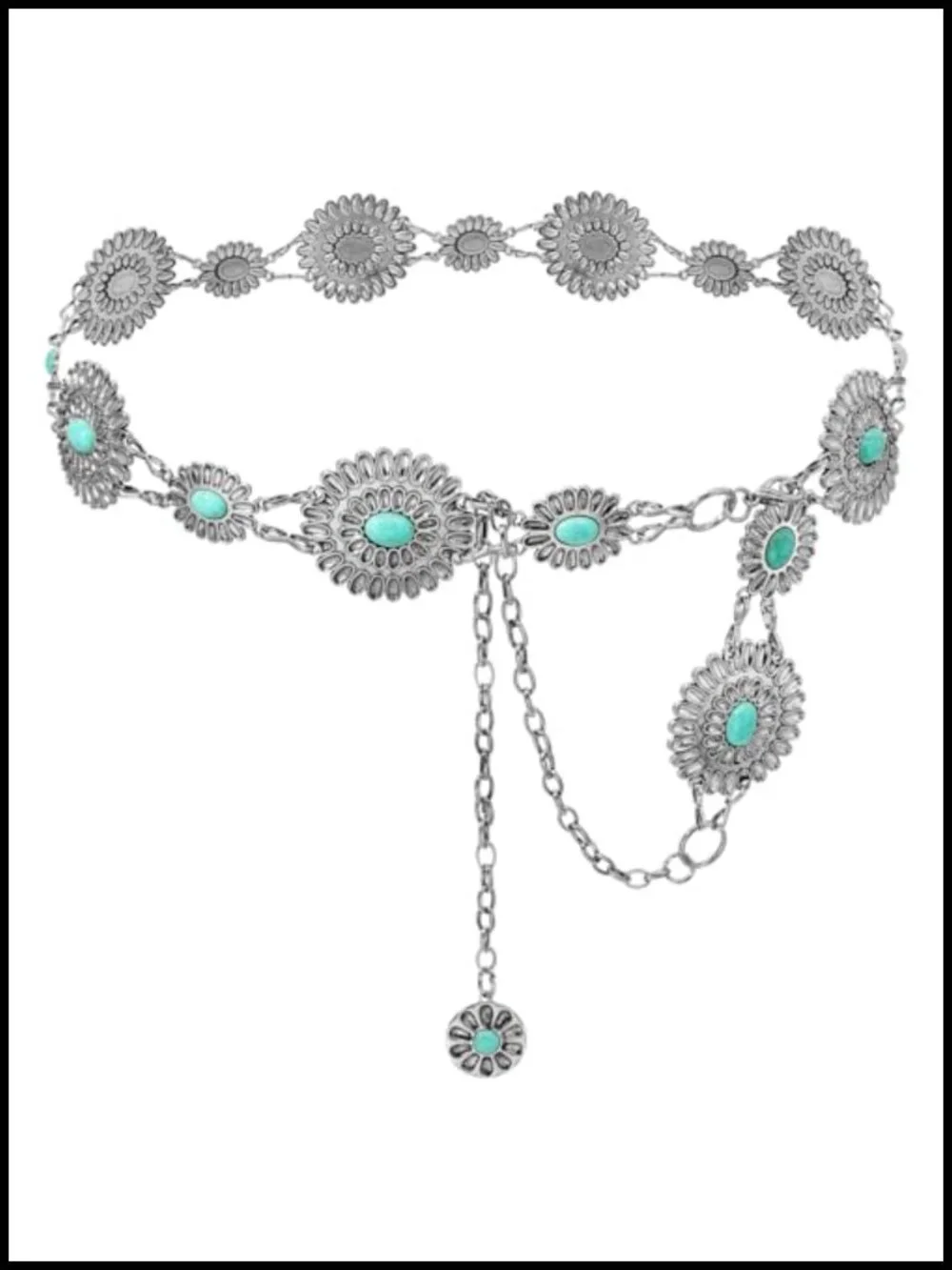 Metal Concho Chain Belt Western Cowgirl Waist Chain Belt for Dress